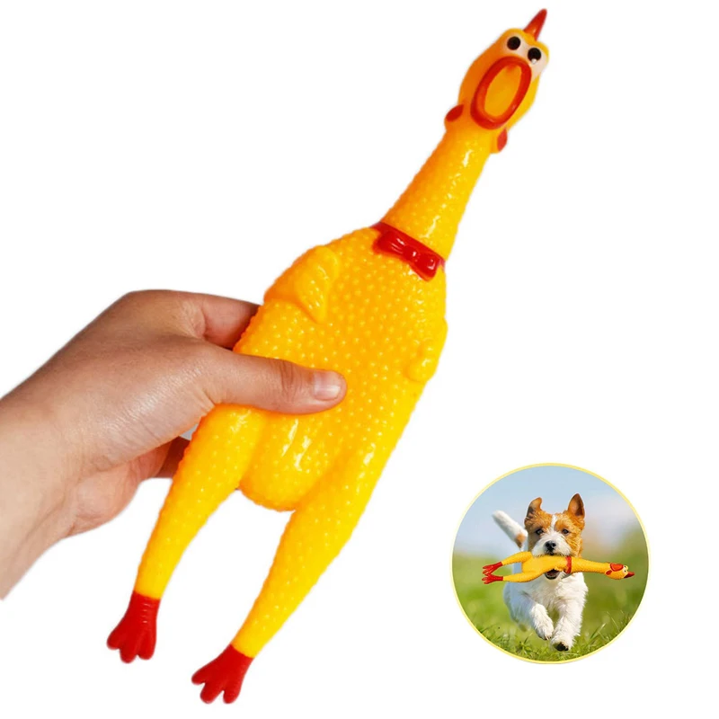

2021 Hot Sell Screaming Chicken Pets Dog Toys Squeeze Sound Funny Toy Safety Rubber For Dogs Molar Chew Toys