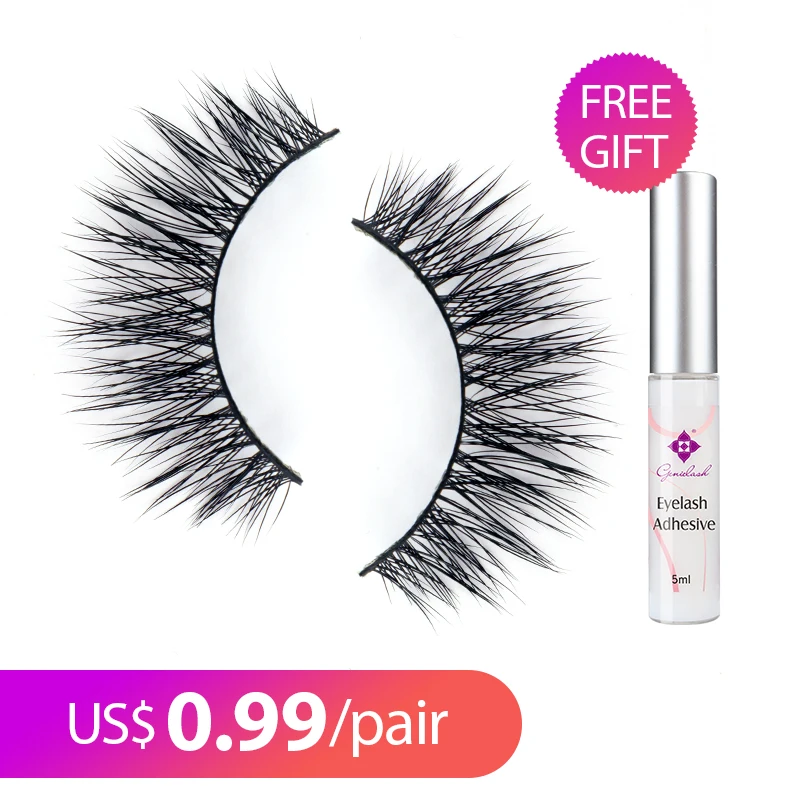 

Free Shipping Faux Mink Eyelashes 3D Mink Lashes Fluffy Soft Wispy Volume Natural Long False Eyelashes