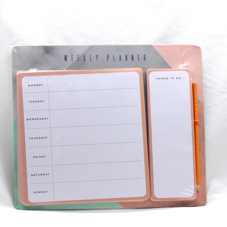 Hot sale custom logo fridge memo pad office school schedule sticky notepad