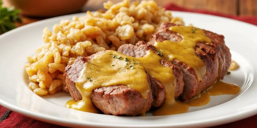 Mustard-marinated pork loin on the grill