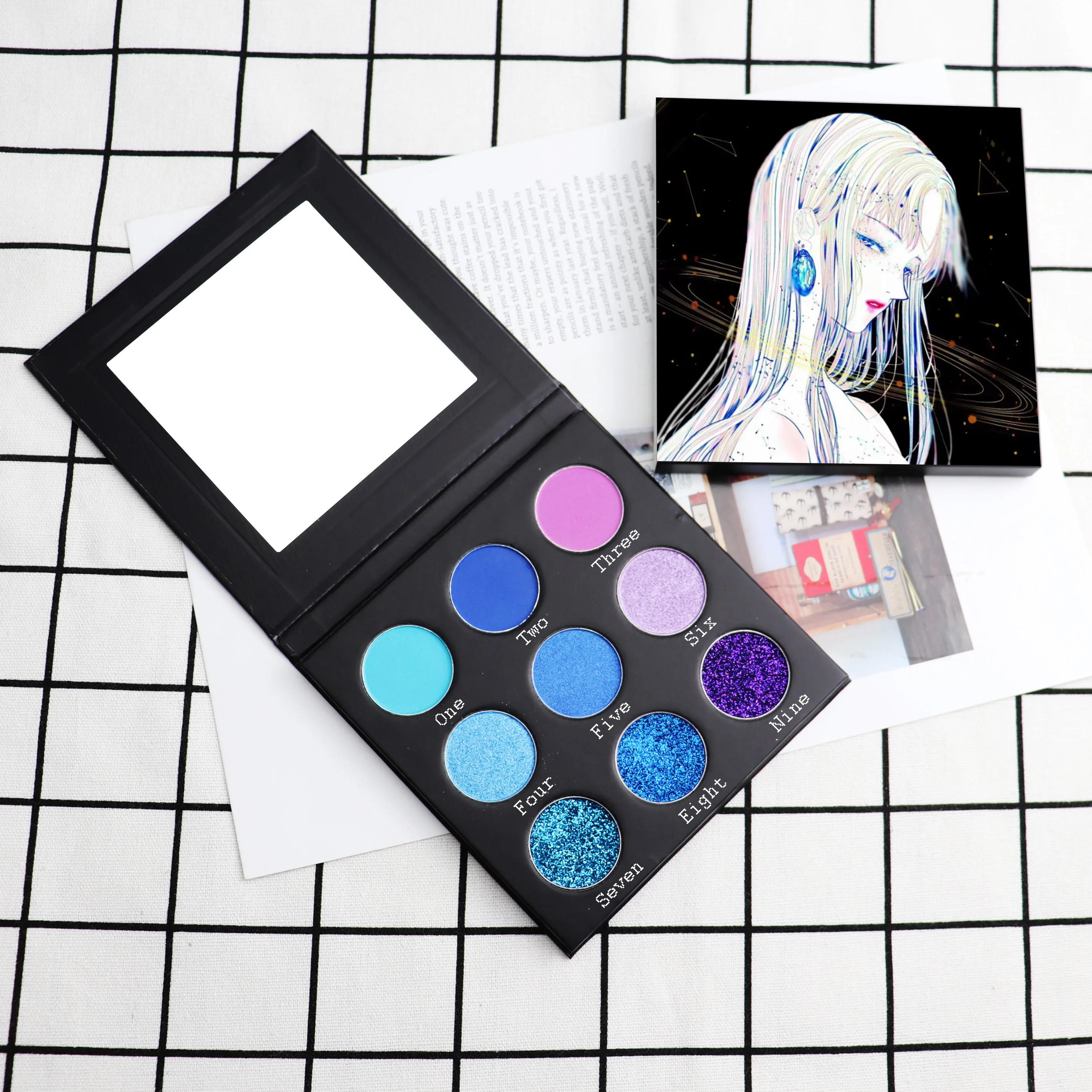 

custom logo private label eyeshadow Quick shipping eyeshadow 9 color pan palette