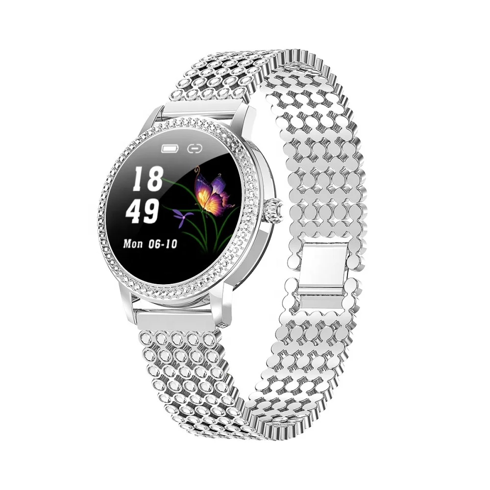 

Wholesale Diamond-Studded Steel Strap Watch LW20 with 1.04 " Round Screen Heart Rate Blood Oxygen Watch for Ladies