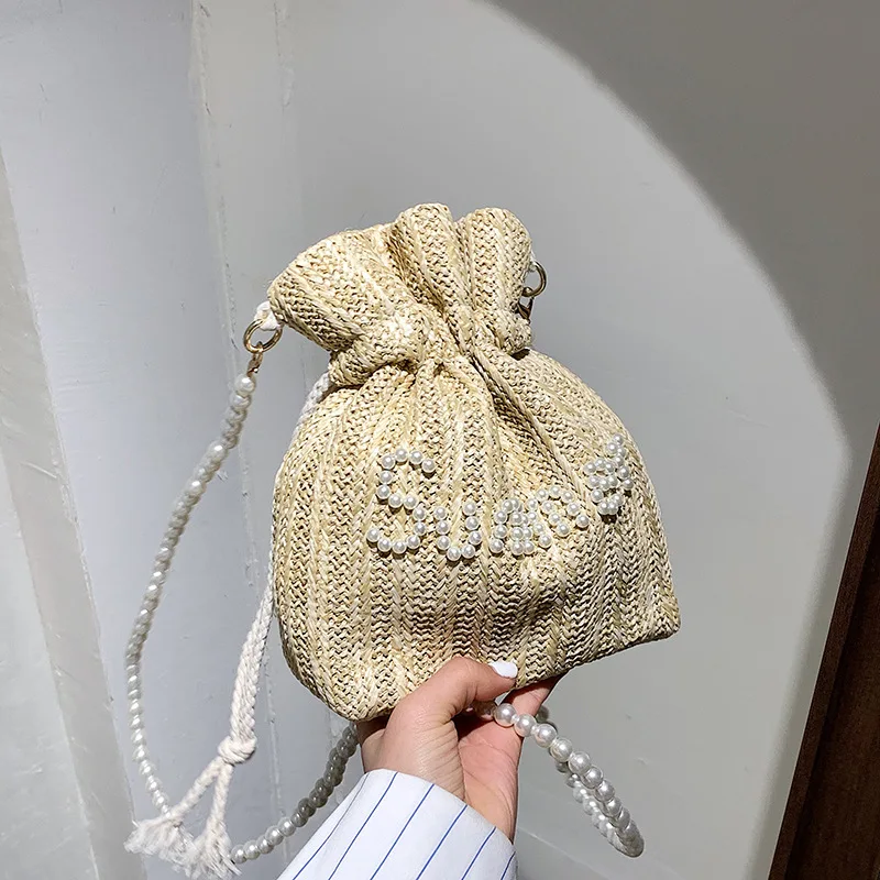 

Wholesale Price Fashion Messenger Bags 2021 Straw Cute Handbags Women Beach Bag Straw Bsket Bag