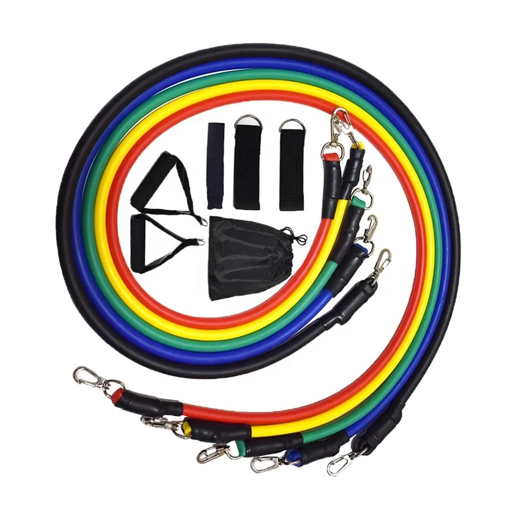 

Hot Sale Training Body Exercise Yoga Tubes Pull Rope Fitness Latex Resistance Bands, As picture