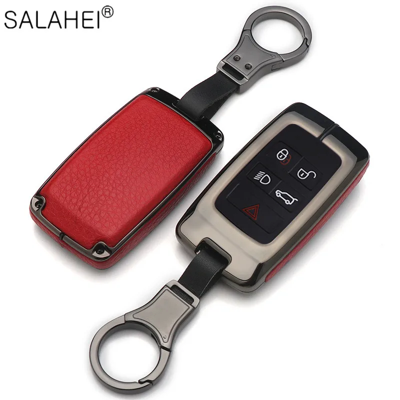 Leather Car Remote Key Fob Case Cover Shell For 2018 2019 Land Rover Range Rover 