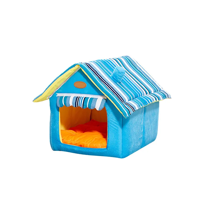 

Foldable Pet Dog House Foldable Winter Warm Cave Dog Bed Nest Tent Cat Puppy Kennel Double Roof Dog House Pet Bed