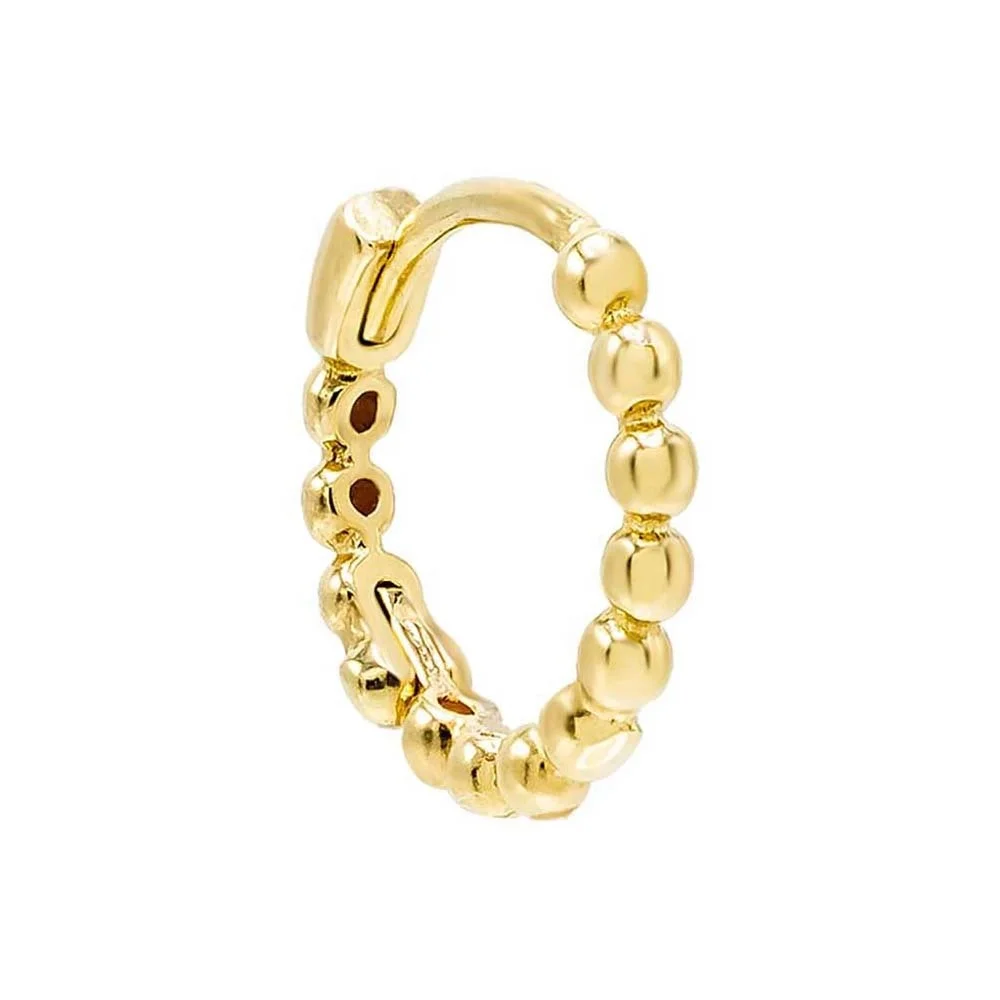 LOZRUNVE Fashion Mini Bead Huggie Earring 925 Silver Hoop Earring