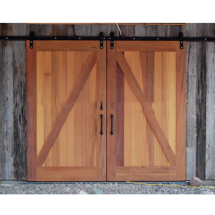 Latest Design Wooden Door Unfinished Z Brace Double Barn Door Slab