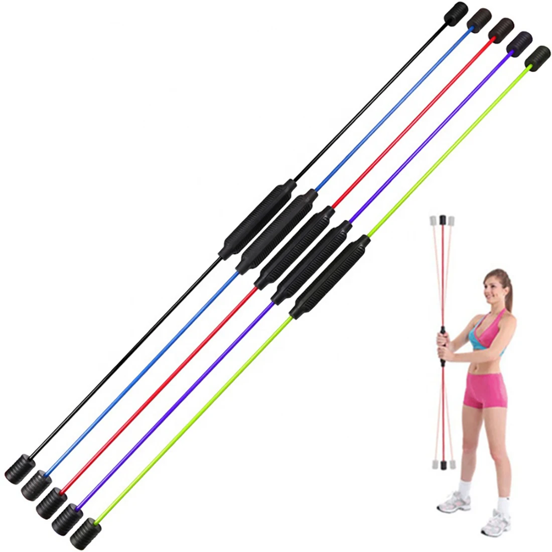 

Wholesale Gym Harbour Gym Equipment Fitness Multi Color Flex Rubber Swing Bar Aerobic Flexi Bar