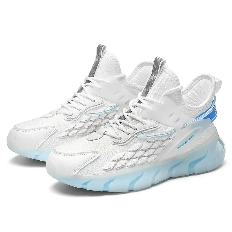 

Casual sports flying woven fish scale popcorn running men's shoes, 3 colors
