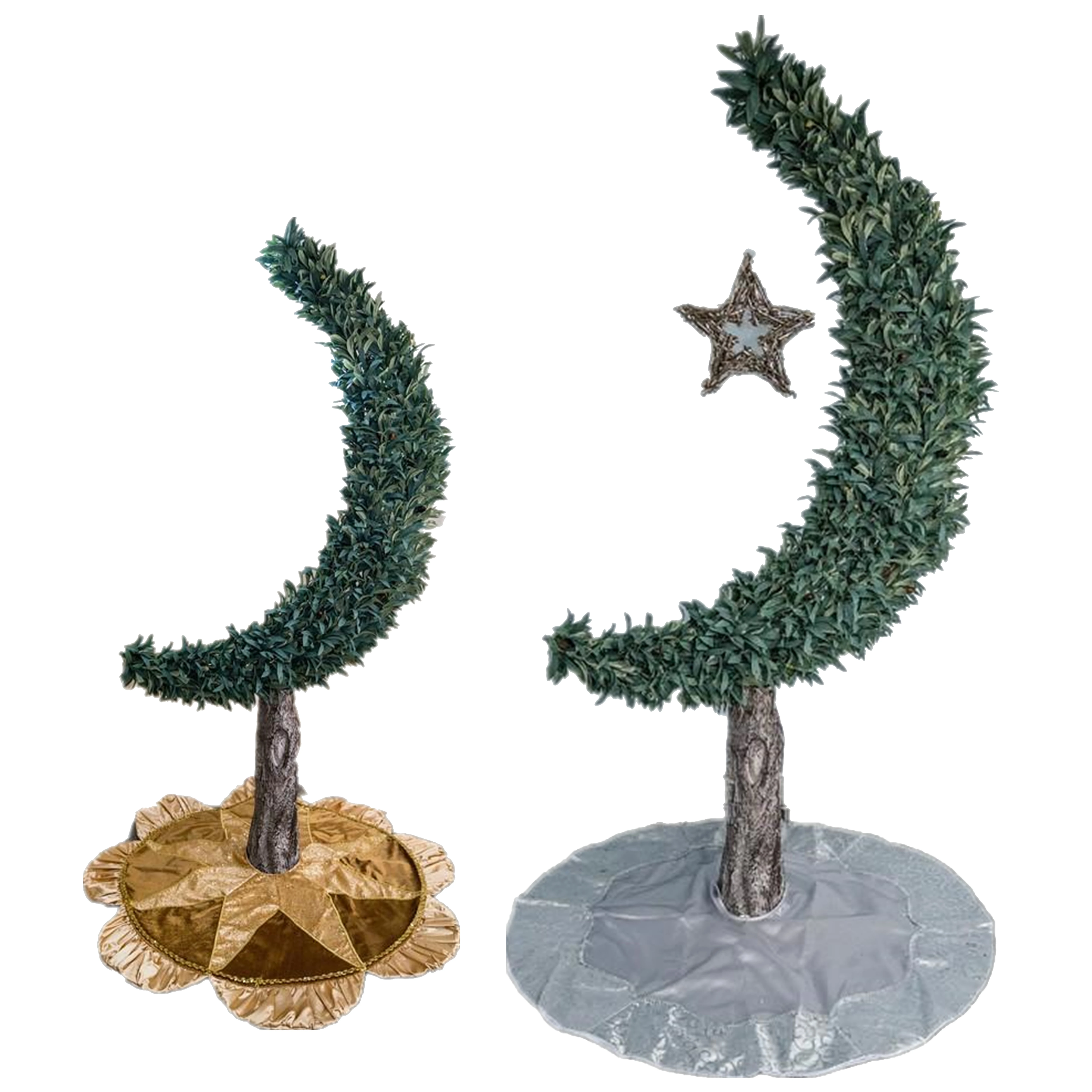 

Factory price customize artificial natural art painting Blessed olive Crescent moon shape trees with fruit, Customizable