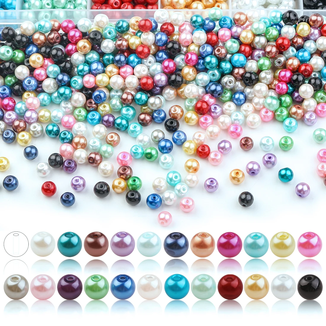 

Round Imitation Pearl Beads For Jewelry Making Glass Charming Pendant Necklace Bracelet Earring Decoration DIY Accessories