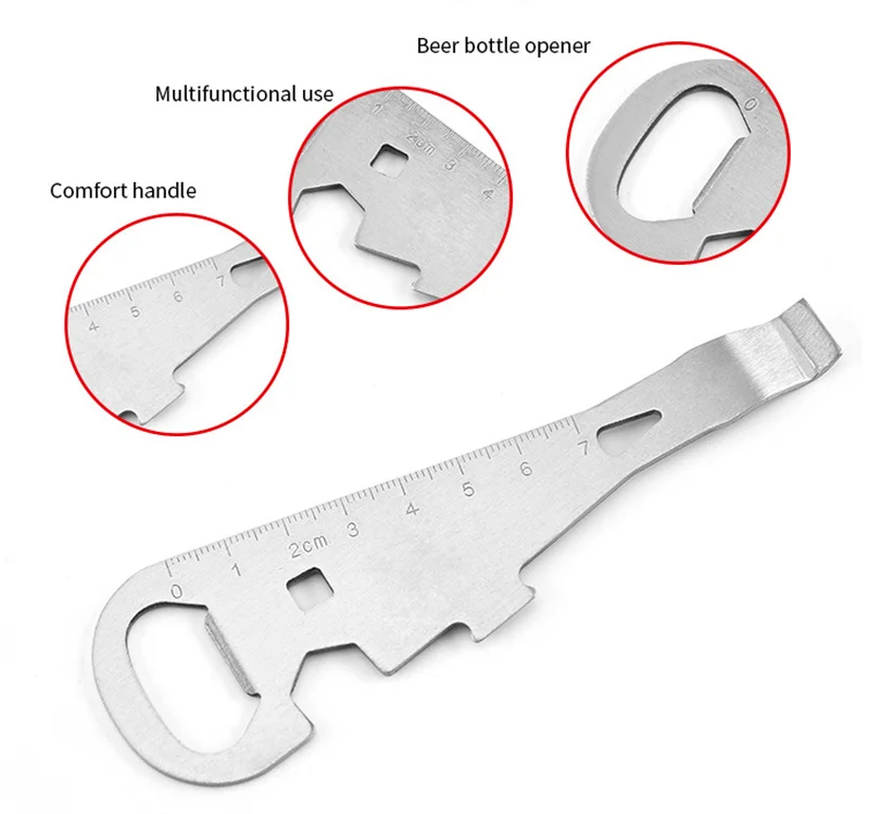 

Amazon Hot Selling Outdoor Survival Multi Functional Beer Bottle Opener, Silver