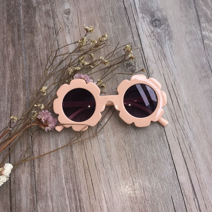 

Vintage Kids Sunglasses Child Sun Glasses Round Flower Gafas Baby Children UV400 Sport Sunglasses Girls Boys