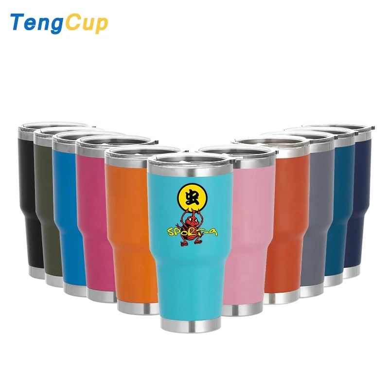 

TY Hot Sale Powder Coating 30 oz tumbler insulated metal tumbler with handle, Customized color