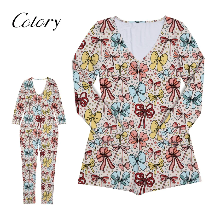 

Colory Hot Sale Women Designer Sleepwear Winter Sexy Pajamas Onese With Butt Pocket, Customized color
