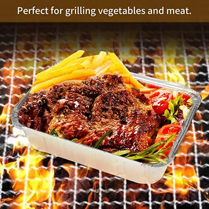 product sturdy and durable full size deep aluminum foil roasting  steam table pans 1000ml square baking foil pans pack of 4-5