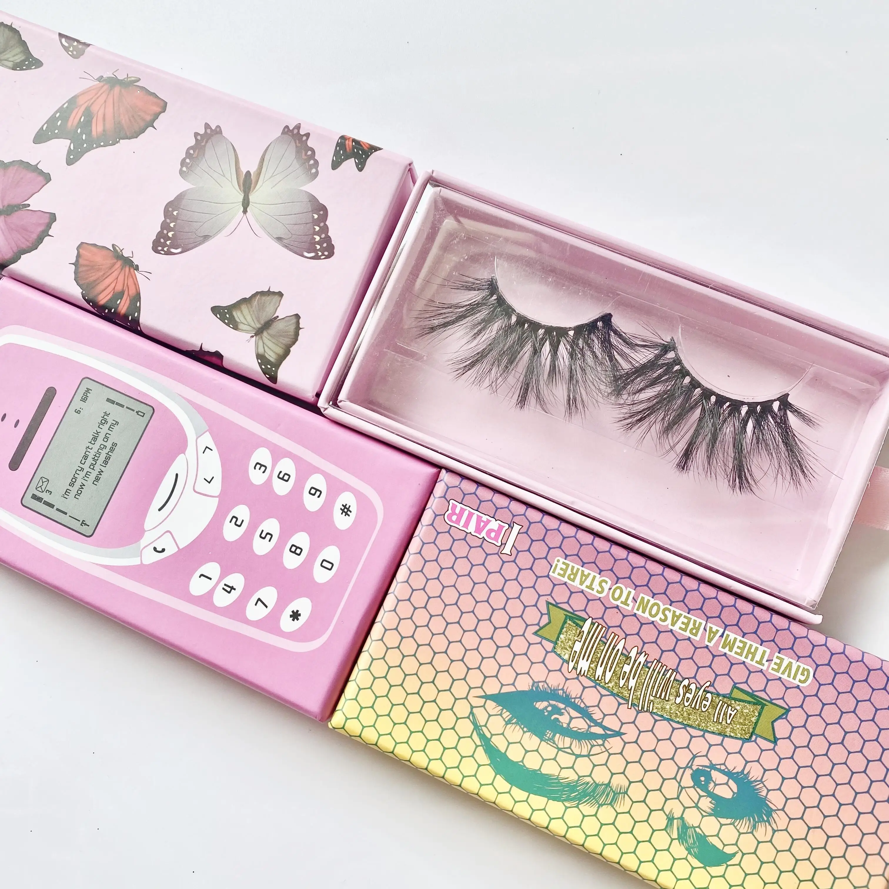 

2021 New Design 25mm 3D Baby Hair Private Label Lashes False Eyelashes Private Label Print Logo Vendor Customized Boxes