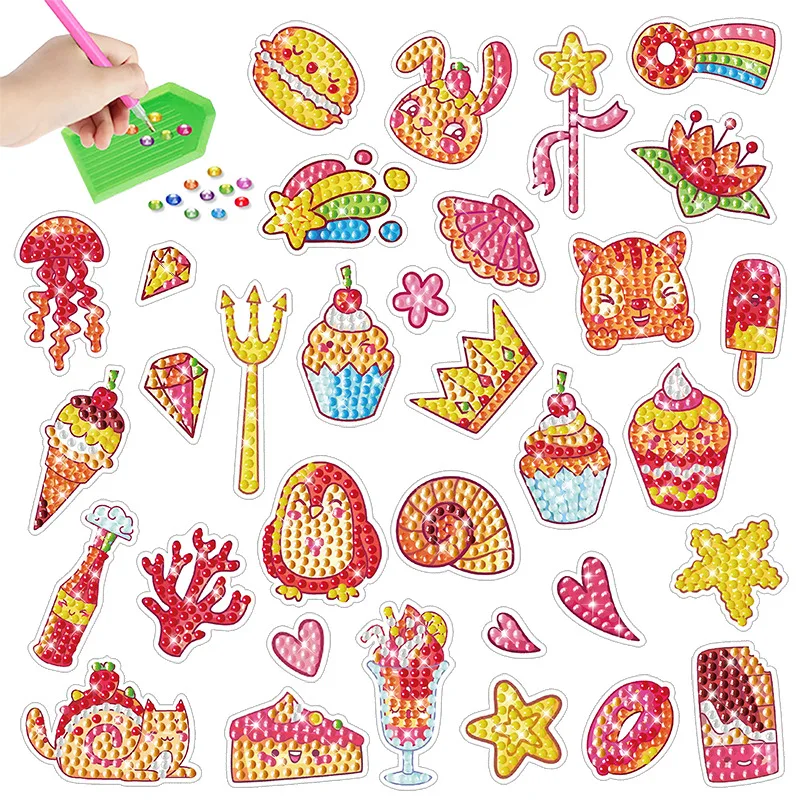 

DIY Decor Diamond Painting Sticker 5D Children Gift Cartoon Animal Kits Beginner Mosaic Art Stickers Kit Handmade Crafts for Kid