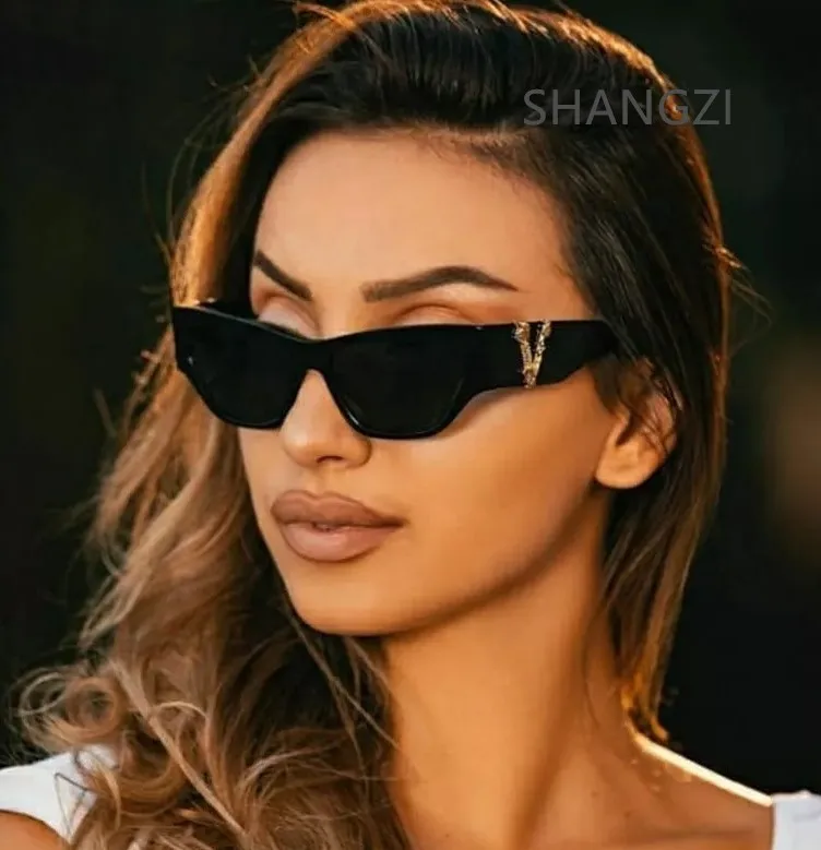 

GGJH4383 new fashion V shades colorful ins style sunglasses women