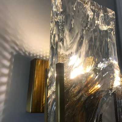 
Contemporary crystal nordic wall lamp e14 light brass hotel wall sconce for luxury dwelling 