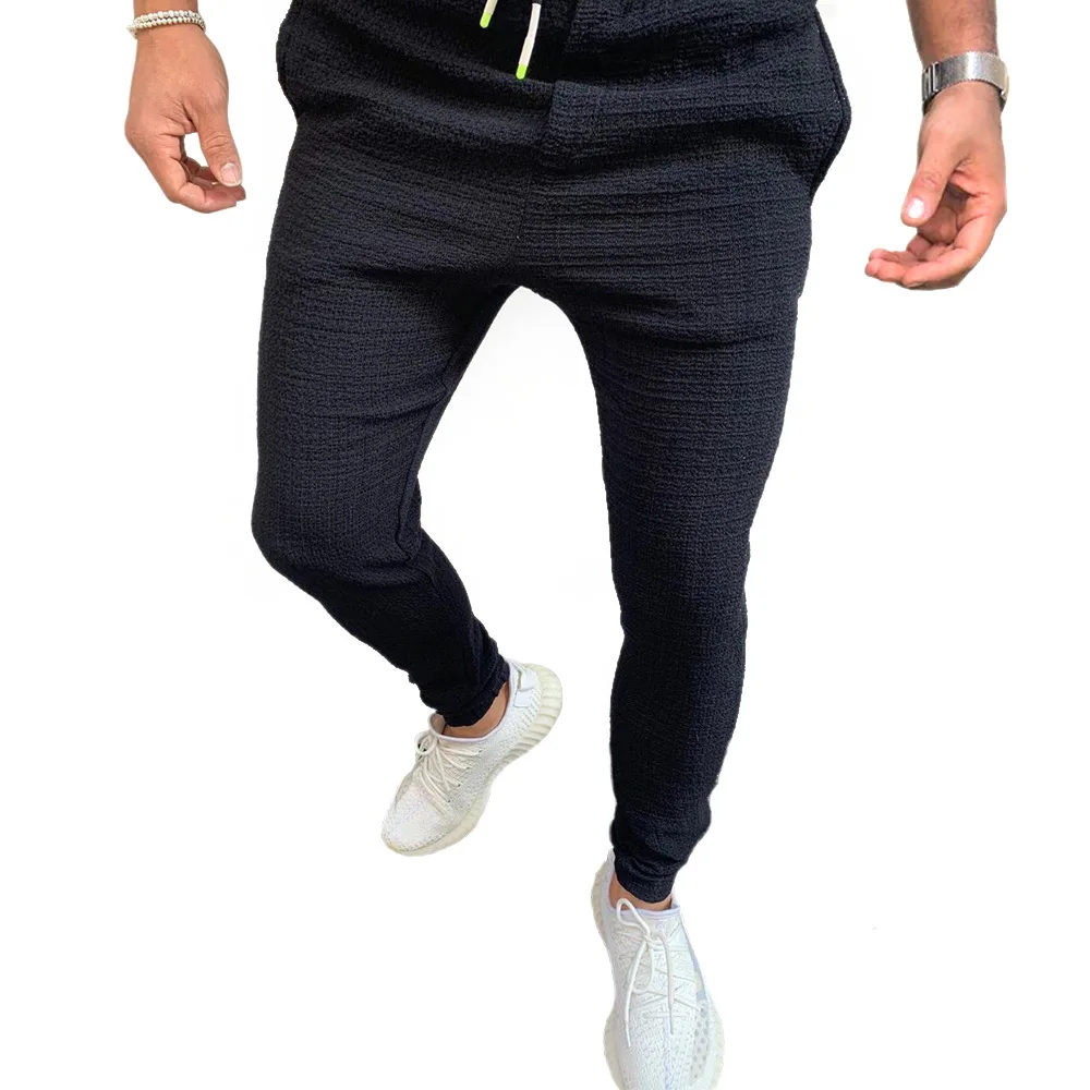 

Men's Solid Color Elastic Waist Sports Jogger Trousers