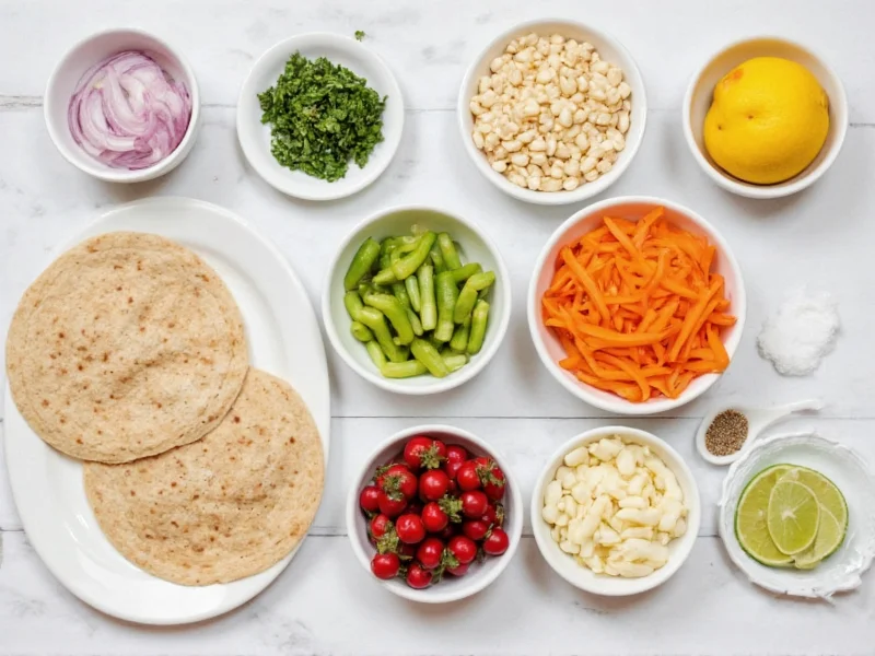 Homemade crunchwrap ingredients arranged neatly