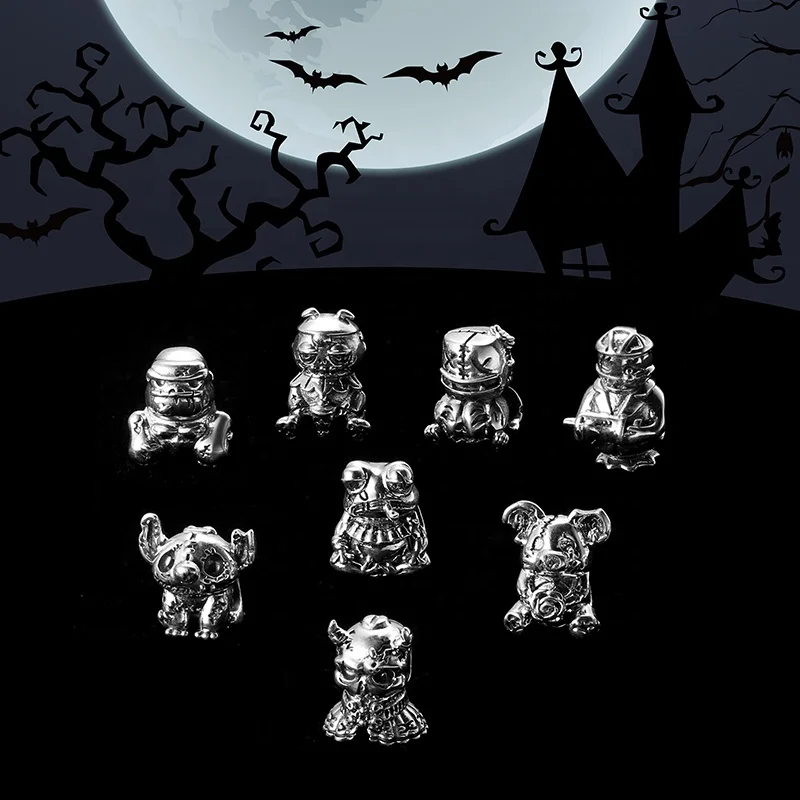 

Real 925 sterling silver Gothic character cool creative fashion charm beads Designer DIY for women bracelet jewelry making