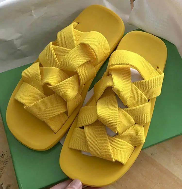 

Summer Platform Slippers Soft Comfortable Roman Flat Sandal Shoes For Women Beach Candy Color Slide Outdoor Female shoe