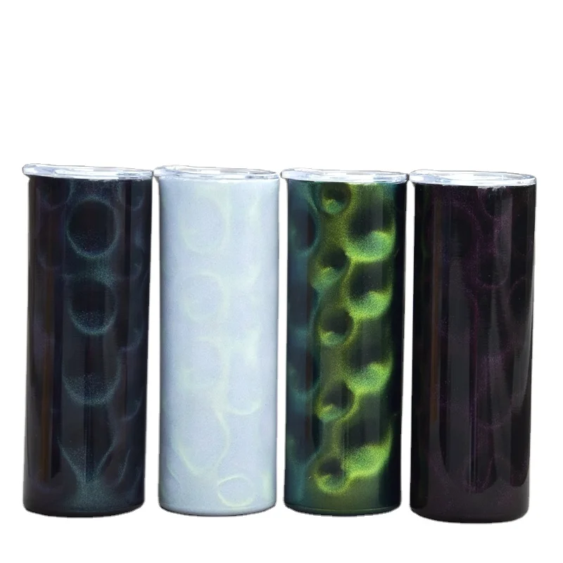 

NEW 2021 Double Walled Stainless Steel Colorful Sublimation 20 oz Peacock Magic Tumbler With Straw, As pic