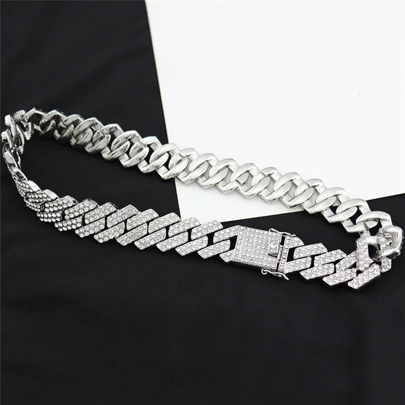 

Width 20mm Top quality Cuban Link Chain Mirco Pave Hip Hop Pendant 14K Solid Gold Chain