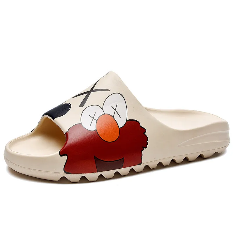 

good quality men women custom lovers shoes cartoon print flip flop wholesale home slipper original yeezy slides