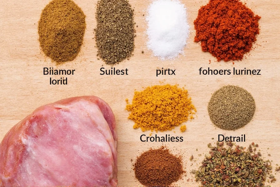Spices arranged neatly on a wooden table