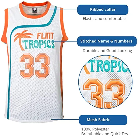 : Afuby Flint Tropics Jersey Moon #33 Basketball Jerseys