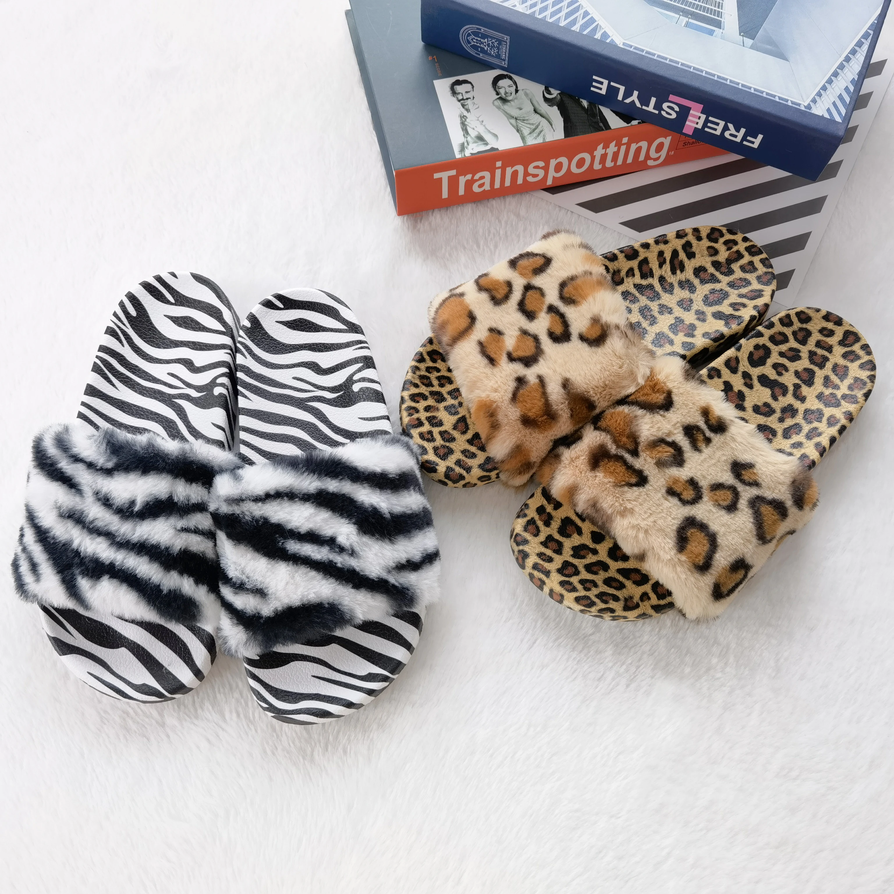 

Custom Furry Fur Home House Slippers for Women