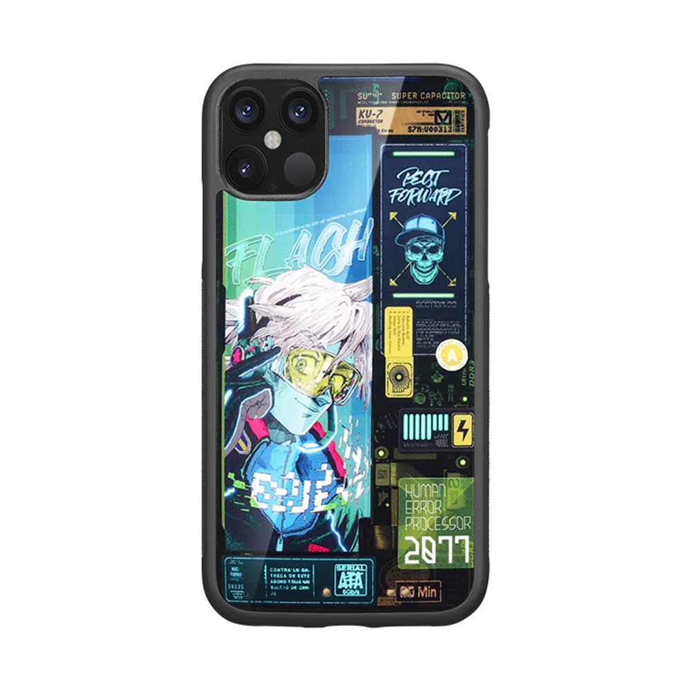 

Music flashing and glowing voice control luminous phone case for iphone 11 12 X series, Flash men