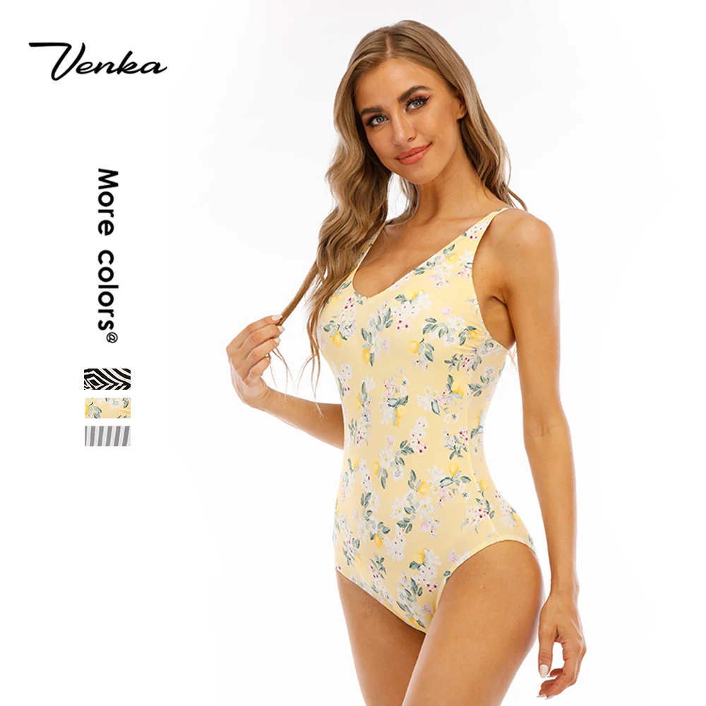 

2021 Ruffle One Piece Girl Swimsuit Sexy Swimwear Women Solid Bathing Suits Beach Wear Swim Suit, Black, zebra-stripe, etc.