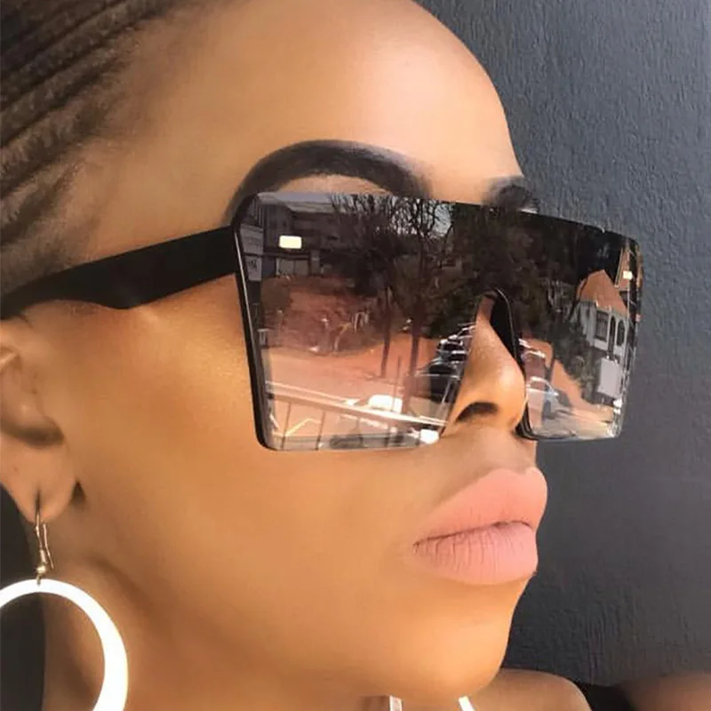 

2185 Fashion Brand Designer Flat Top Shades Sunglasses Oversized Square Sunglasses 2022, As picture