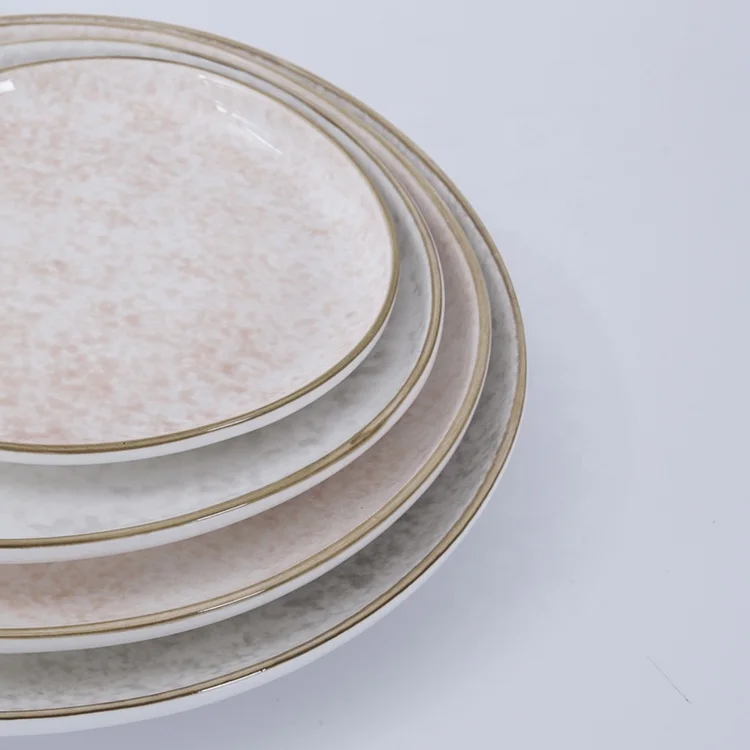 custom logo high quality glazed charger plates