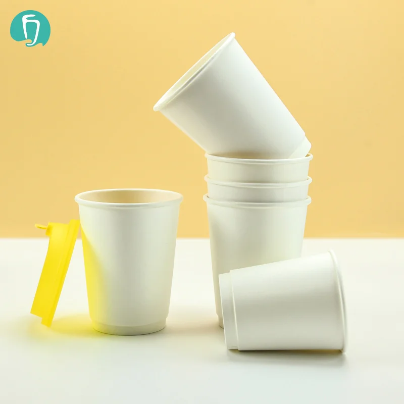 
Factory sales 10oz double wall paper cup disposable white paper coffee cup, Customizable printed logo 
