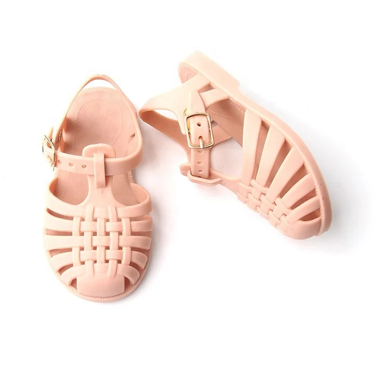 

Manufacturer Wholesale Hollow Soft Soles Covered Toe Rubber Baby Sandals, Pink