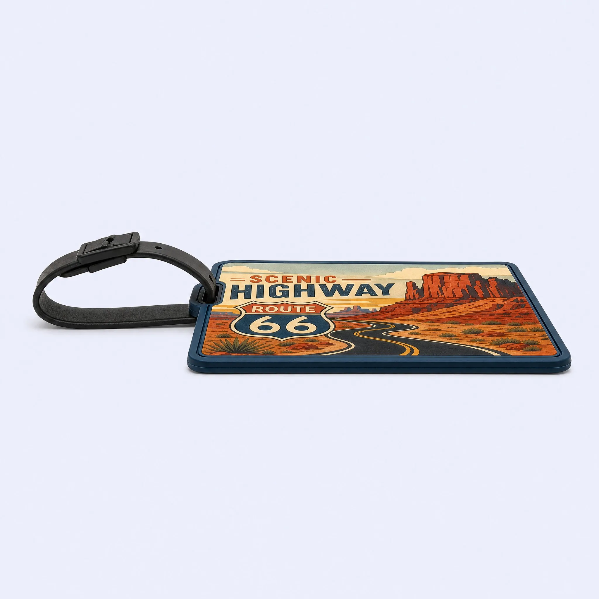 Custom 3D Soft PVC Luggage Tag Horizontal Side Profile Thickness and Flexible Construction