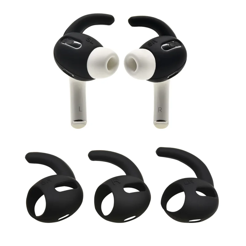 

Hot Selling Anti-lost Silicone Ear Hooks Premium Silicone Ear Hangers Ear tips Covers for pods pro, Black/white, can be customized