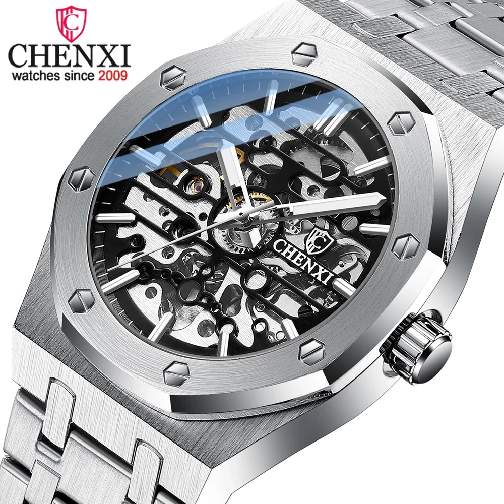 

Chenxi 8848 High-End Mens Mechanical Watches Luminous Skeleton Automatic Watch Stainless Steel