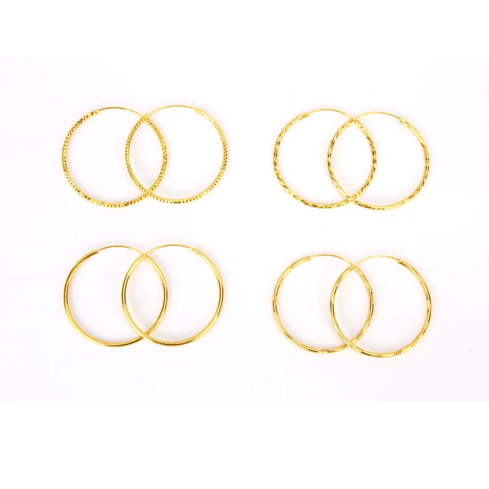 

Jinxiuxing 24k Karat Small Ball Plated Fashion Earring Hoops Filled Solid Earring Gold Women Earrings Brass CLASSIC Golden Screw