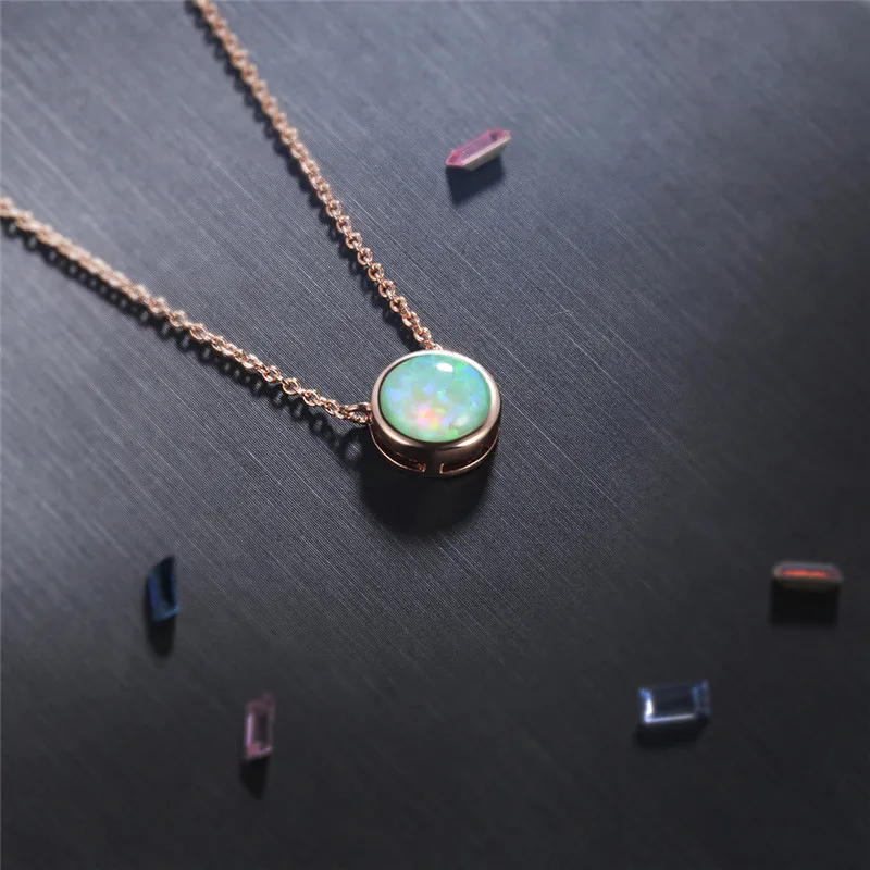 金链蛋白石石吊坠项链项链声明波西米亚珠宝为妇女 - buy 蛋白石项链