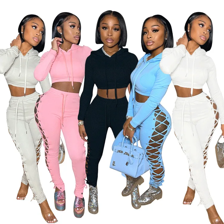 

2021 Sweatsuit 2 Piece Sets Women Jogging Suits Wholesale Winter Fleece Women Tracksuits Two Piece Pants Set