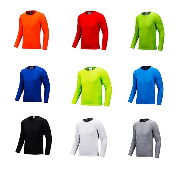 

Wholesale long sleeve blank plain quick exercise fit custom oem logo sport t shirt