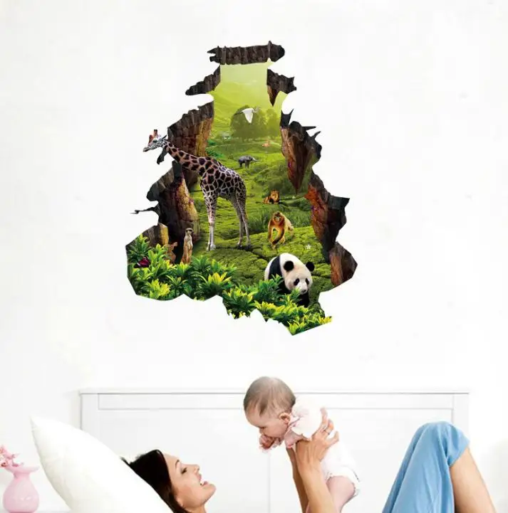 

3D Panda Home Decal For House Living Room Roof Wallpapers