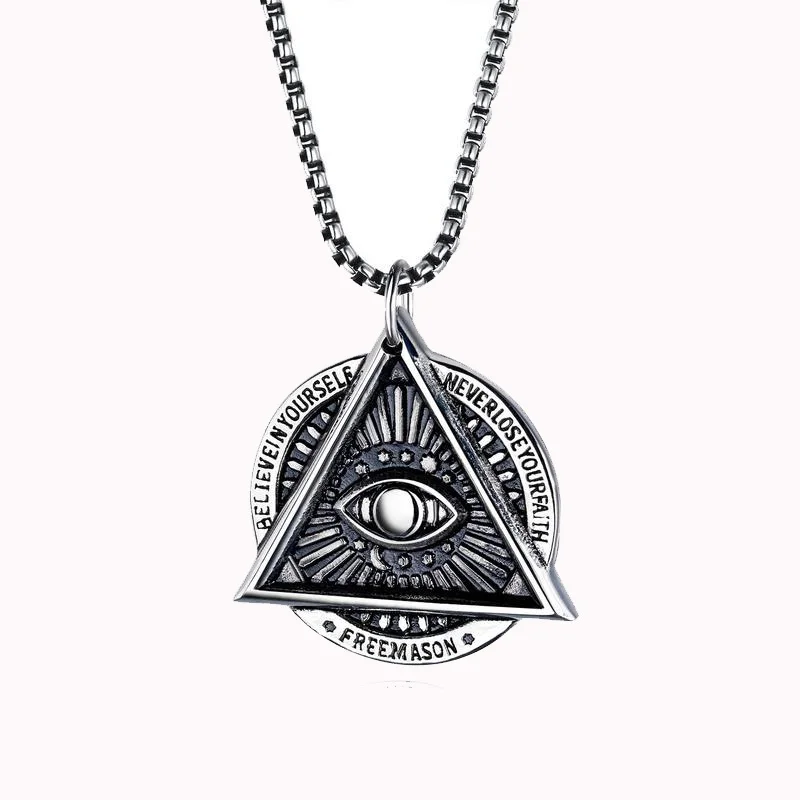 

Vintage EvilEye Necklaces Stainless Steel Demon Eye Necklaces Trendy Punk Men'S Pendant Jewelry Hip Hop, Black